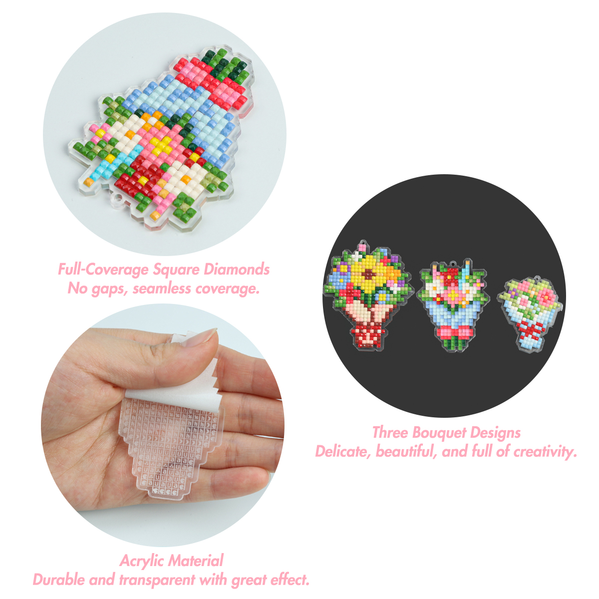 FOREVER YOUNG 3PCS Bouquet Acr - Resin Craft Kit avaliação e preço