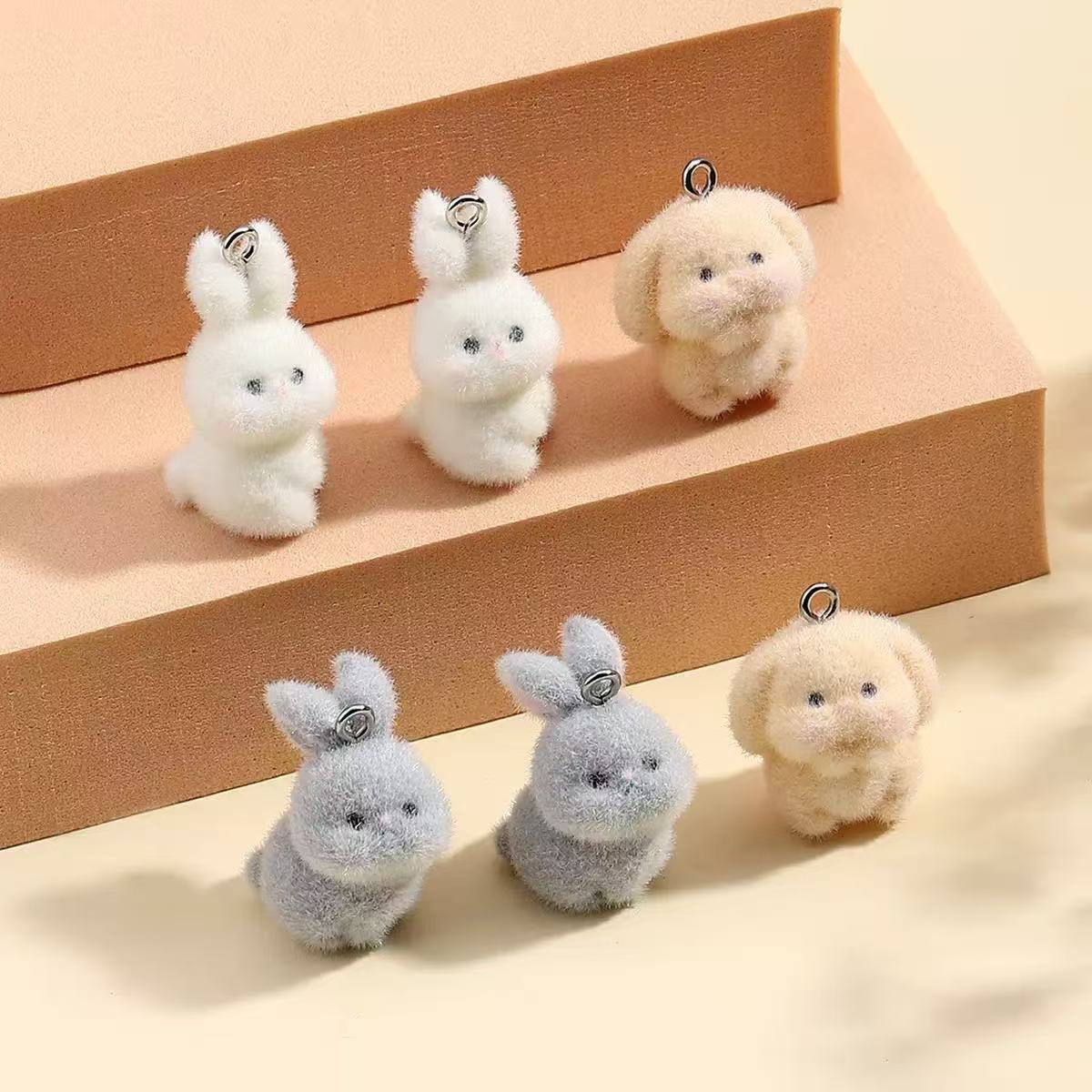 10pcs Flocking Little Rabbit R - Resin Craft Projects avaliação e preço
