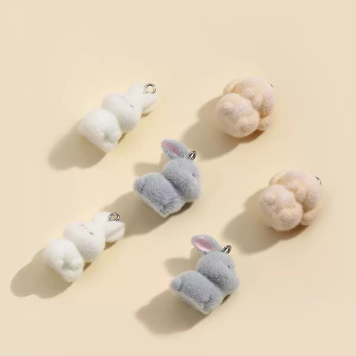 10pcs Flocking Little Rabbit R - Resin Craft Projects avaliação e preço