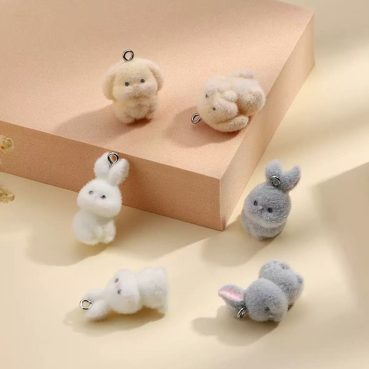 10pcs Flocking Little Rabbit R - Resin Craft Projects avaliação e preço