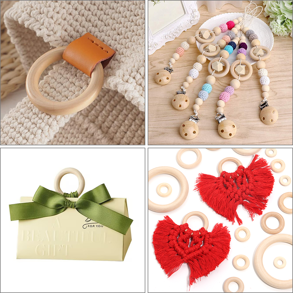 2-10pcs/lot Round Natural Wood - Wood Ring Blank avaliação e preço