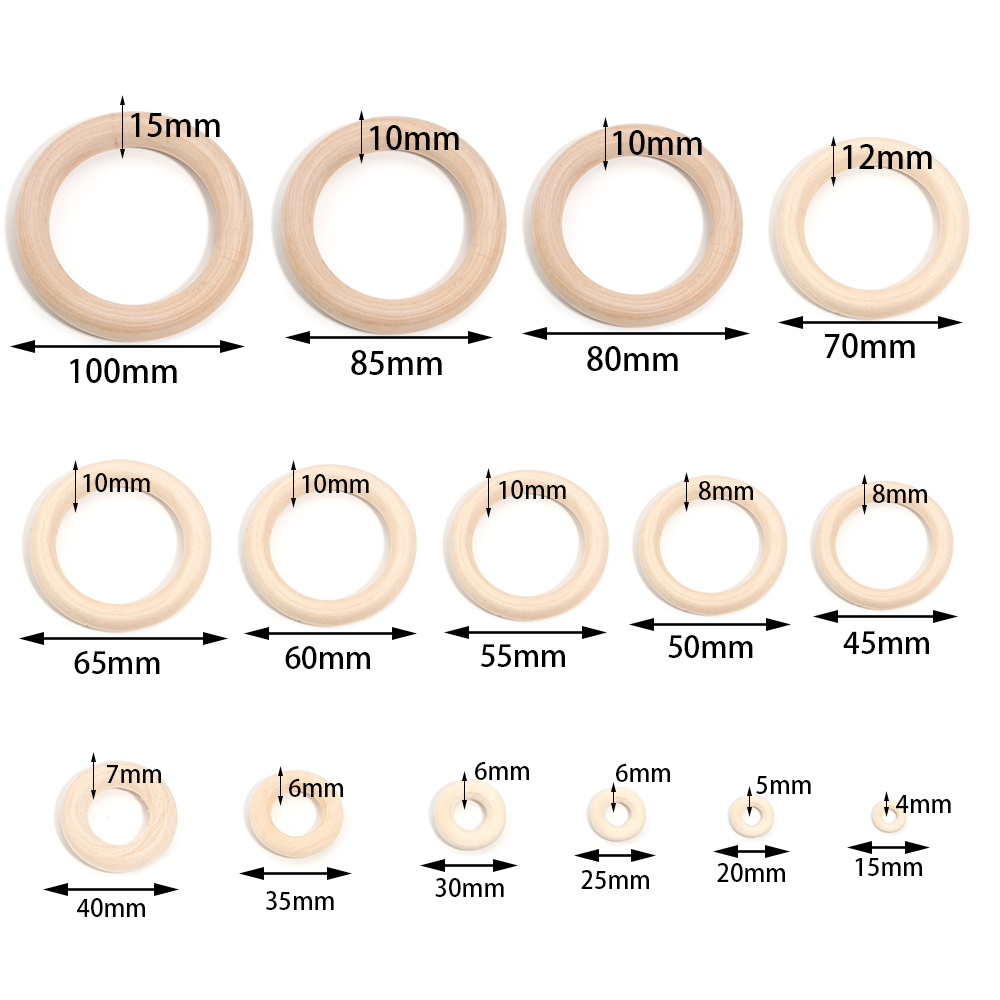 2-10pcs/lot Round Natural Wood - Wood Ring Blank avaliação e preço