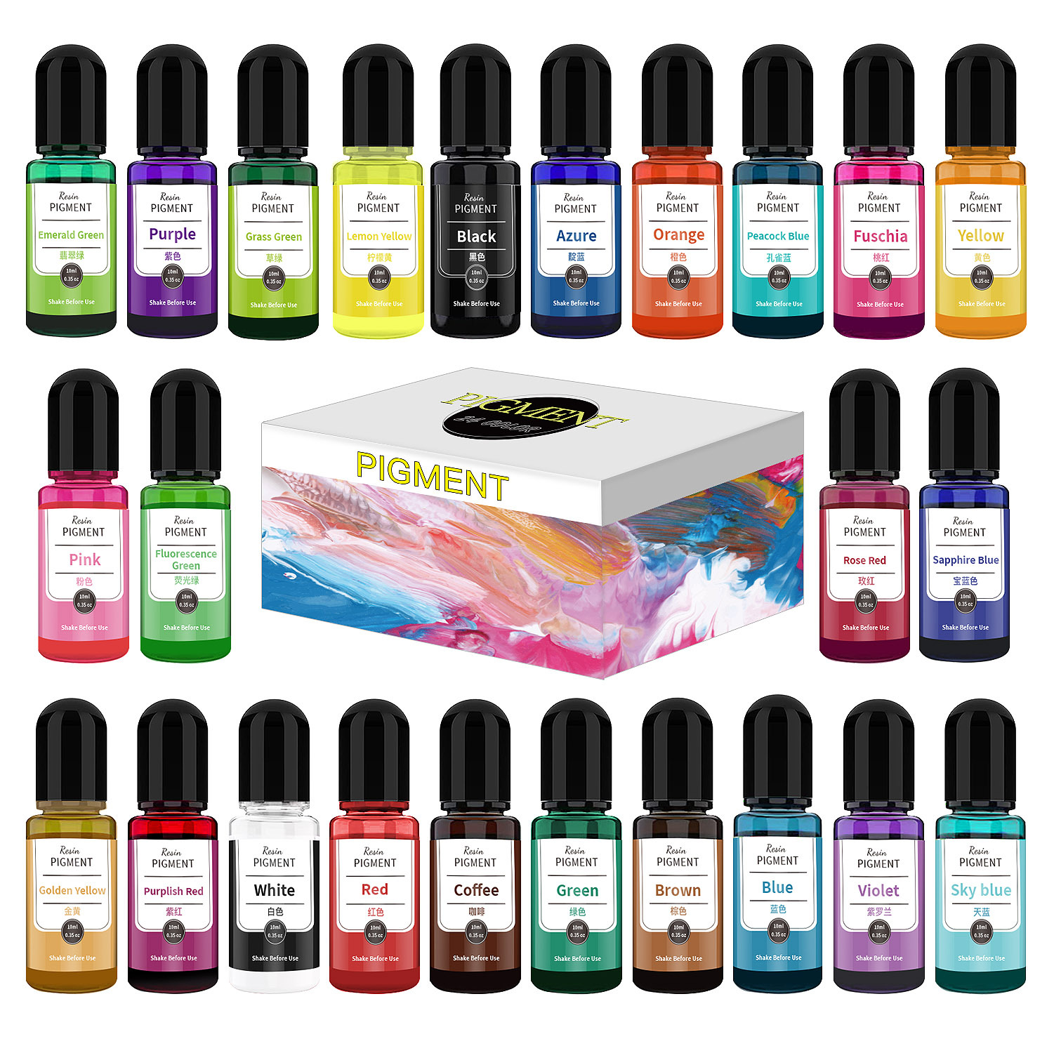 24 Color Art Ink Alcohol Resin - Resin Dye Alcohol avaliação e preço